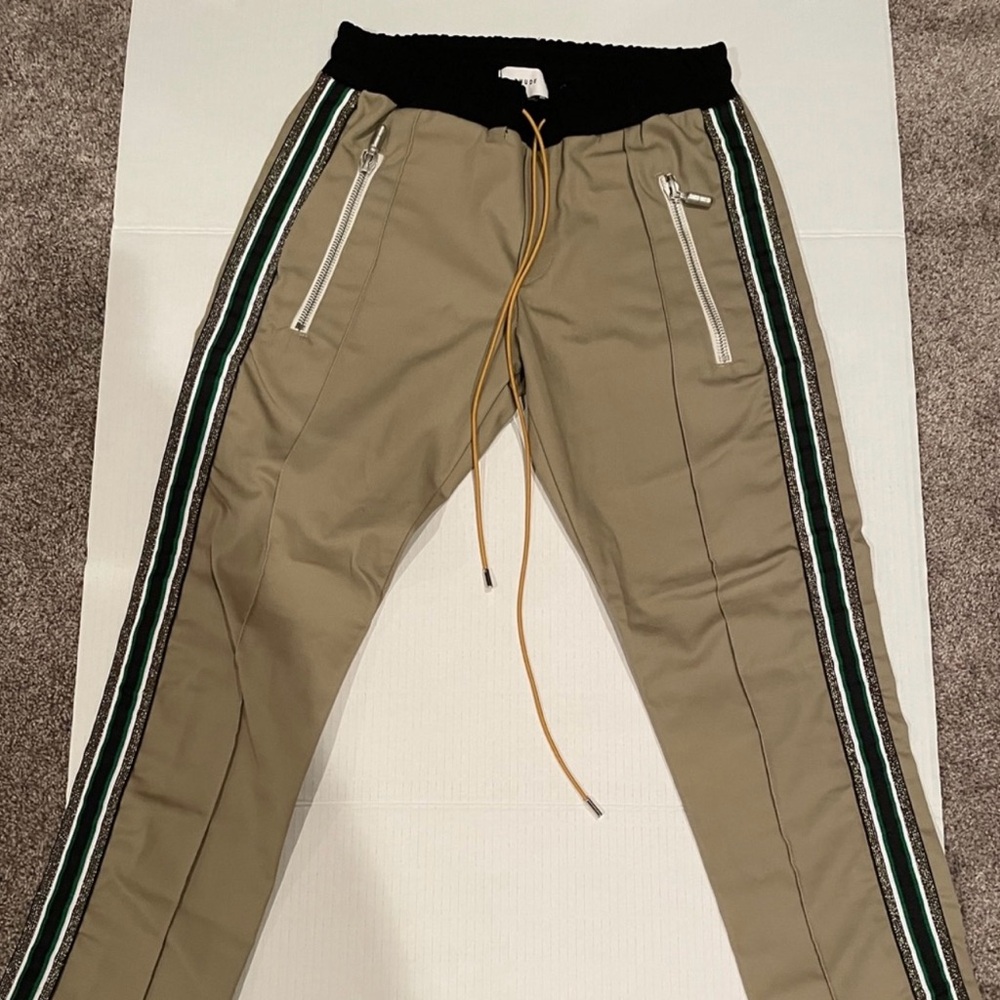 Rhude Beige Joggers with Black and White Accents
